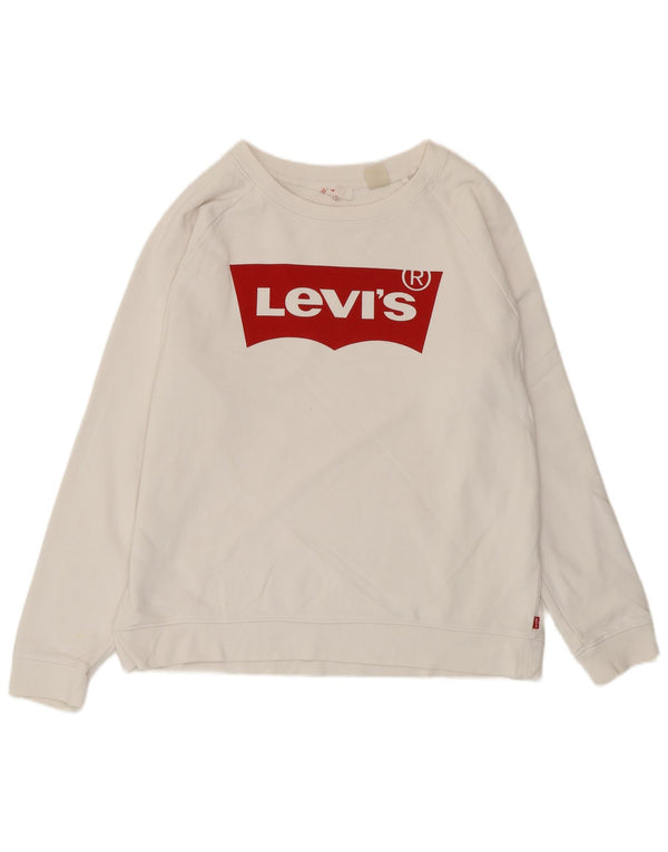 Felpa grafica da donna Levi's UK 14 Medium White