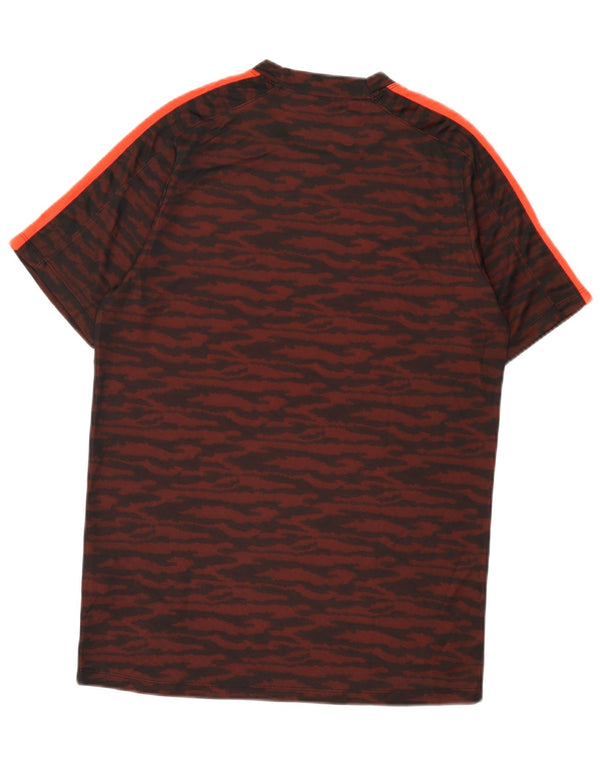 Nike Herre Dri Fit T-Shirt Top Medium Bourgogne Animal Print Polyester