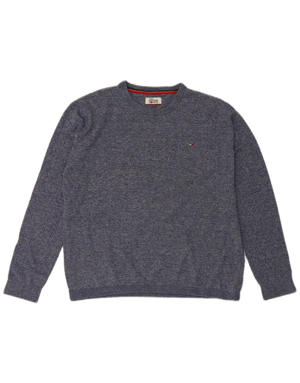 Tommy Hilfiger Womens Crew Neck Jumper Sweater UK 16 Large Navy Blue Cotton