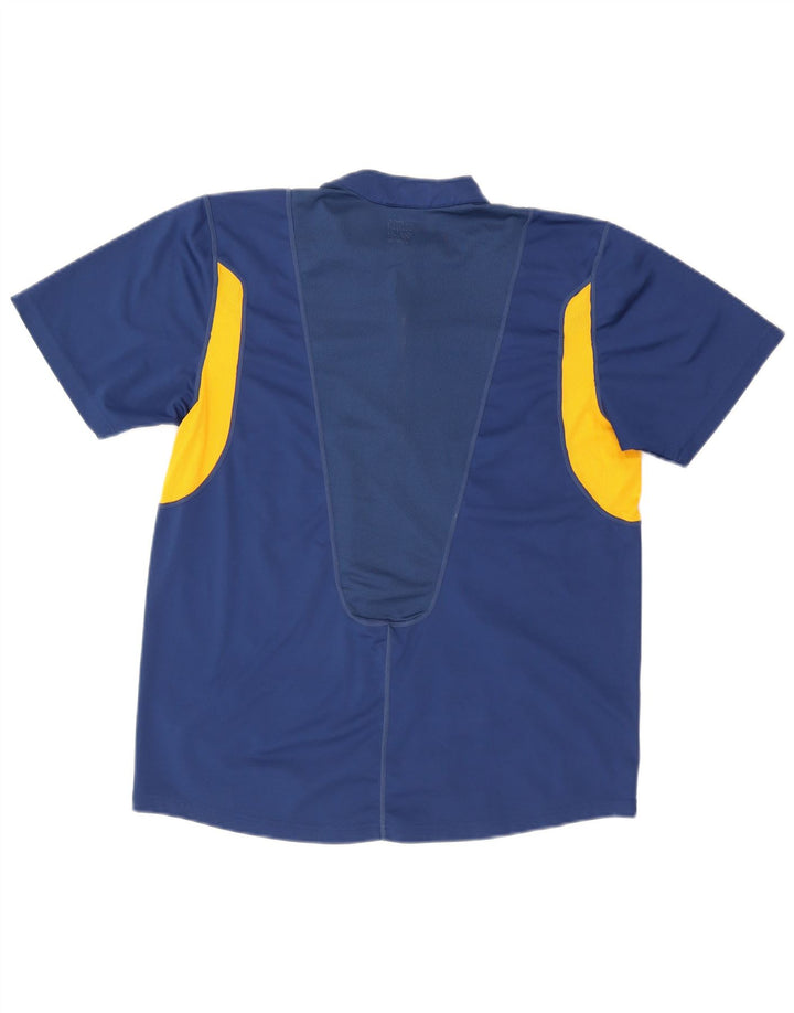 Nike Mens Zip Neck T-Shirt Top UK 38/40 Medium Blue Colourblock Polyester