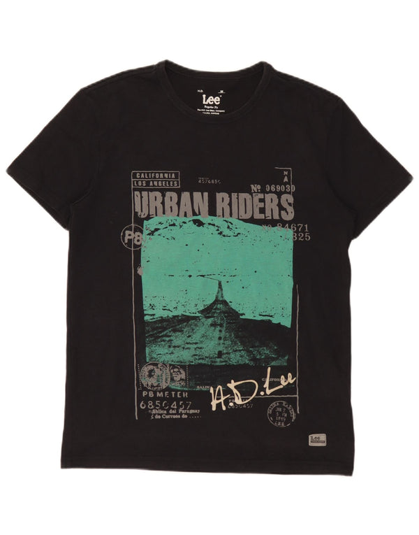 T-shirt grafica da uomo con vestibilità regolare Lee, cotone medio nero