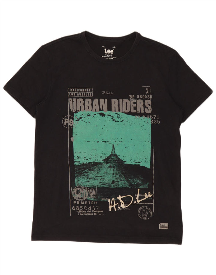 Lee Mens Regular Fit Graphic T-Shirt Top Medium Black Cotton