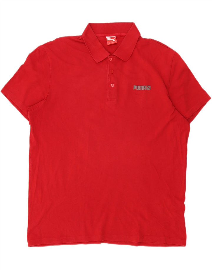 Puma Mens Polo Shirt XL Red Cotton
