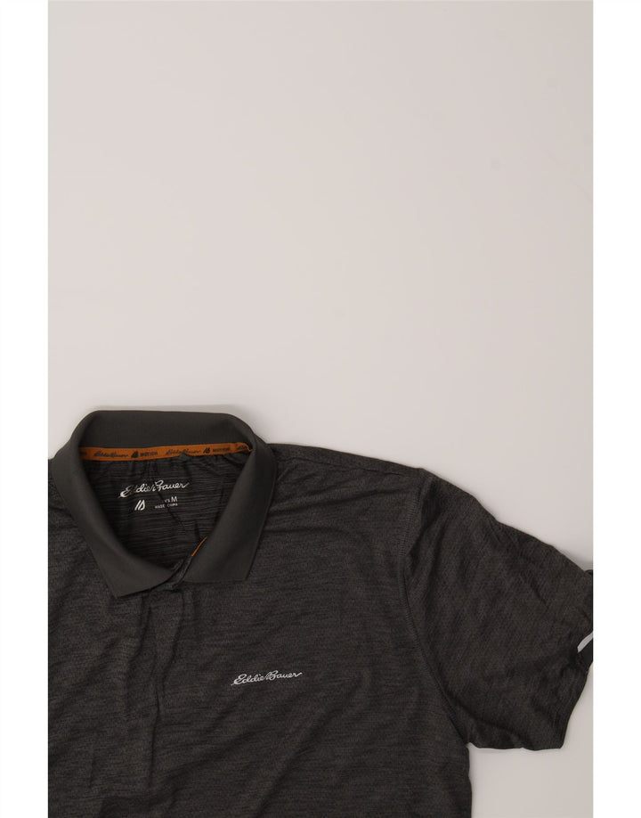 EDDIE BAUER Mens Polo Shirt Medium Grey Polyester Vintage Eddie Bauer and Second-Hand Eddie Bauer from Messina Hembry 