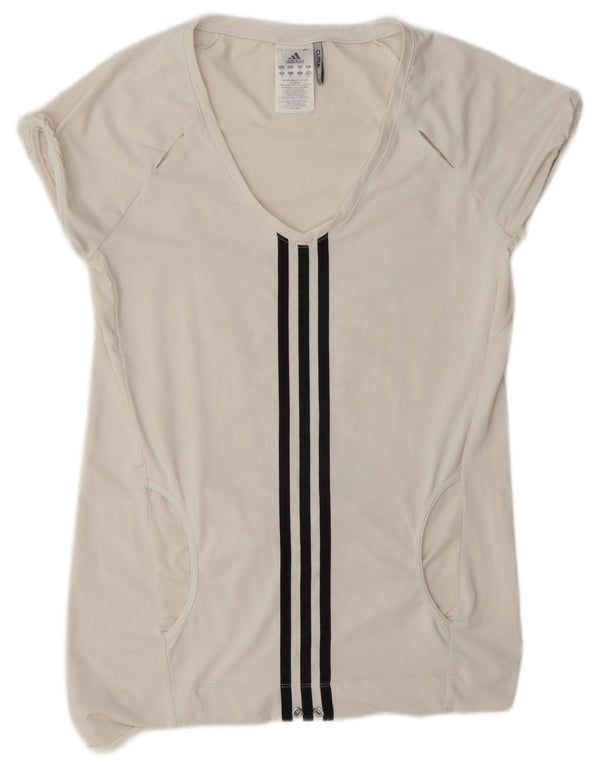 Adidas Damen Clima 365 T-Shirt Top UK 10 Small Weiß Polyester