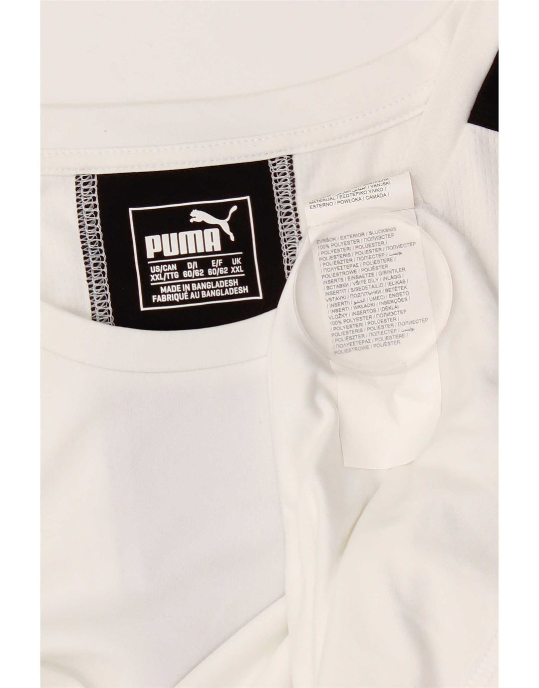 PUMA Mens T-Shirt Top 2XL White Colourblock Polyester