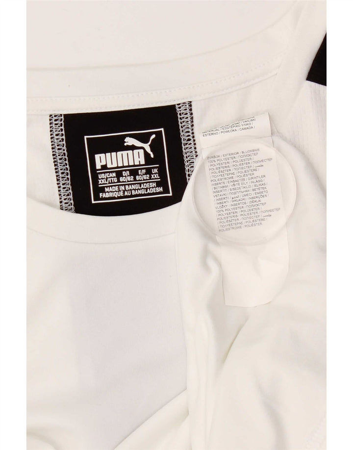 PUMA Mens T-Shirt Top 2XL White Colourblock Polyester