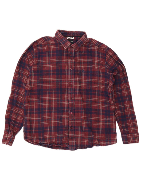 James Pringle Mens Flannel Shirt XL Red Check Cotton