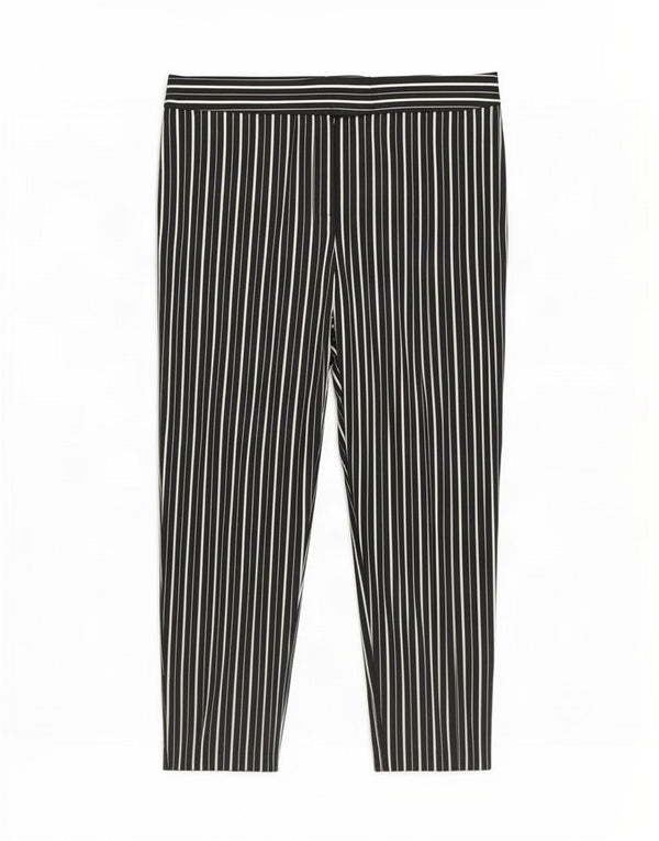 Pantaloni corti da donna Marks & Spencer UK 14 Large W34 L24 a righe nere