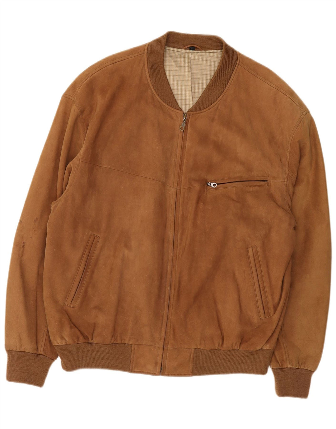 Canda Chaqueta Bomber de Ante para Hombre UK 40 Grande Cuero Marrón