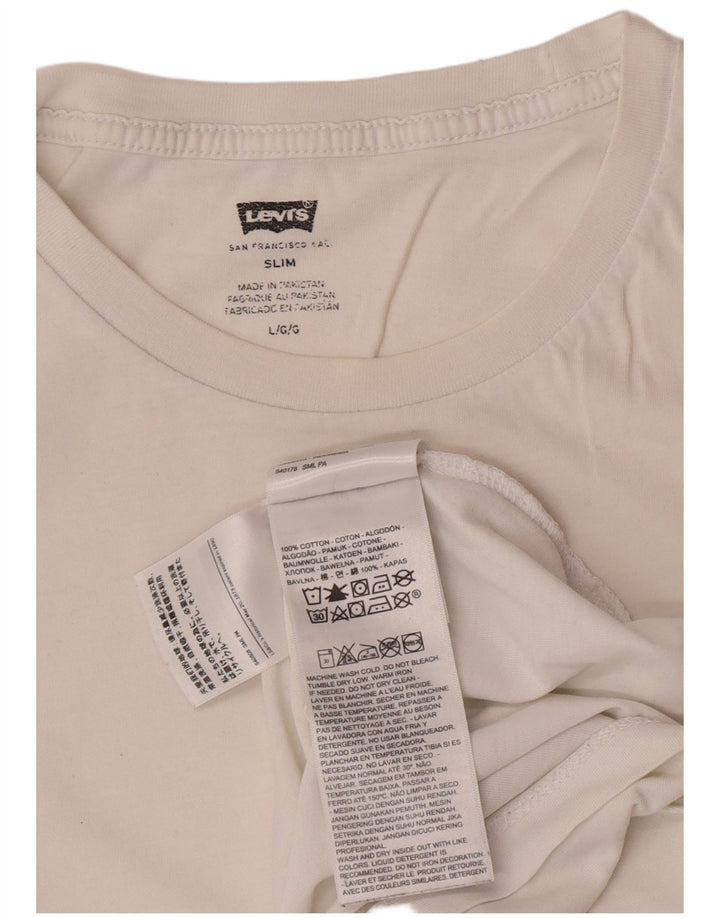 Levi's Mens T-Shirt Top Large White Cotton