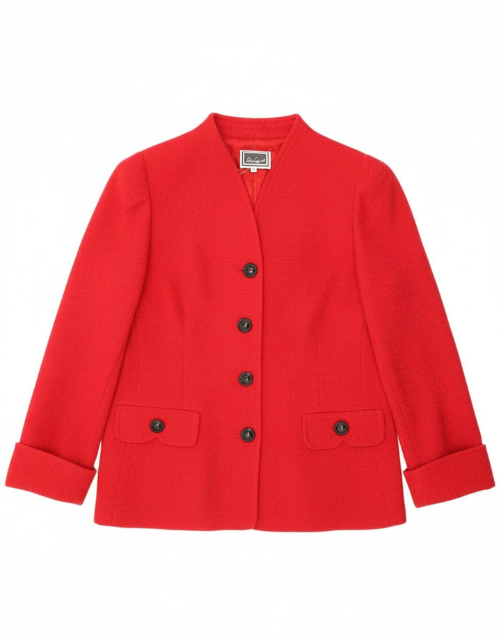 LUISA SPAGNOLI Womens 4 Button Blazer Jacket IT 48 XL Red Wool