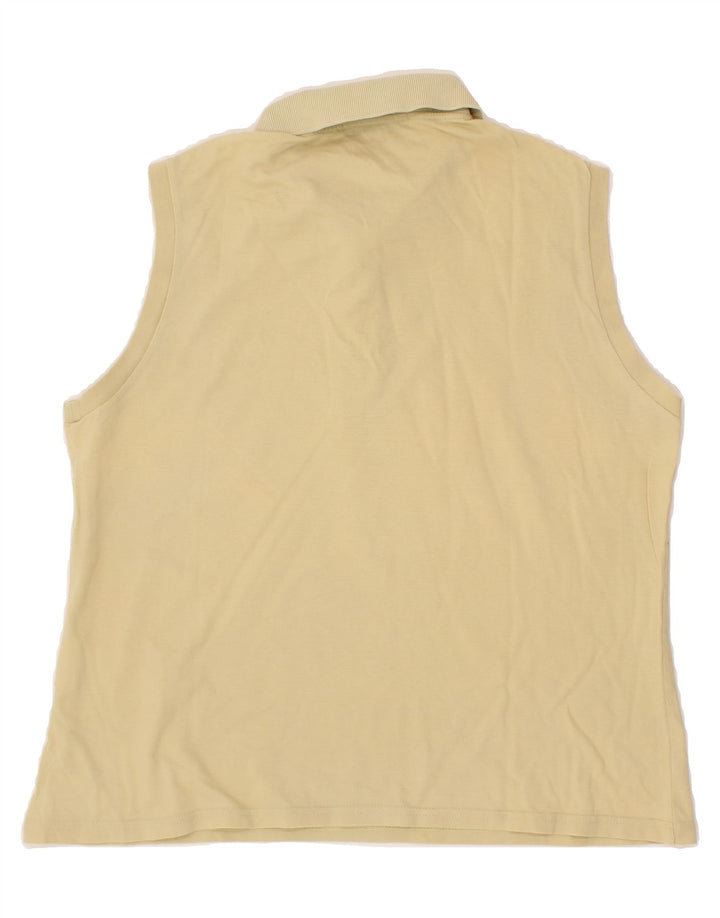 SERGIO TACCHINI Womens Sleeveless Polo Shirt UK 14 Medium Beige Vintage Sergio Tacchini and Second-Hand Sergio Tacchini from Messina Hembry 