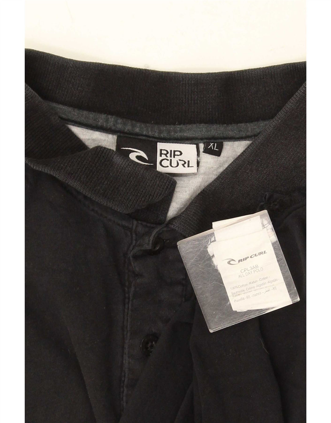 Polo da uomo Rip Curl XL in cotone nero