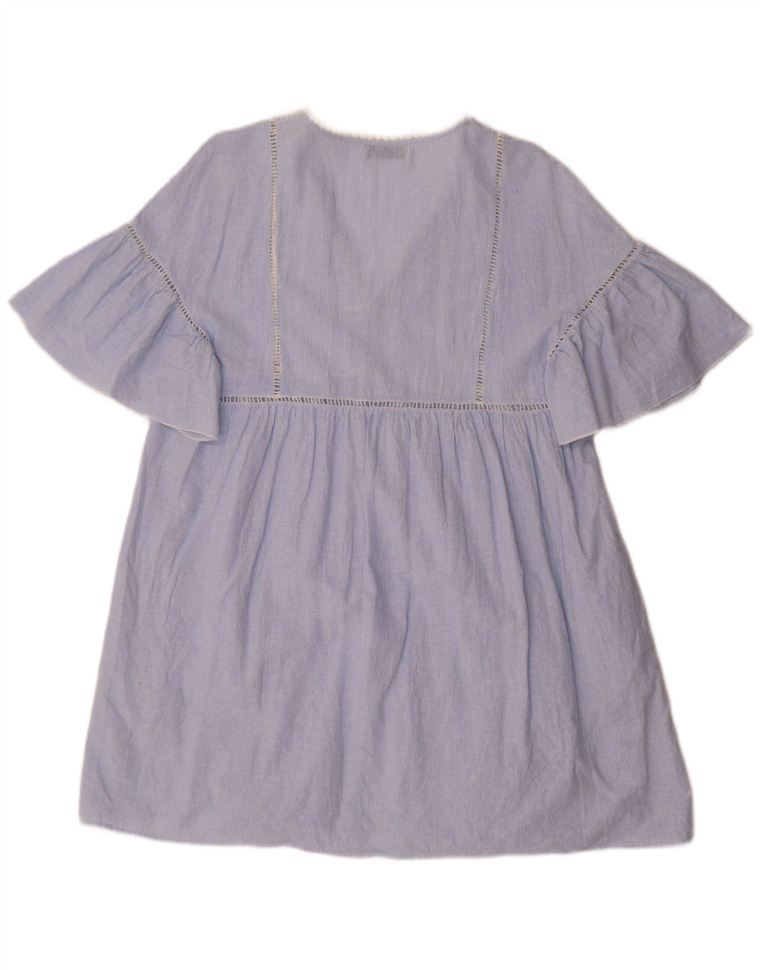 ZARA Womens Shift Dress UK 14 Medium Blue Pinstripe