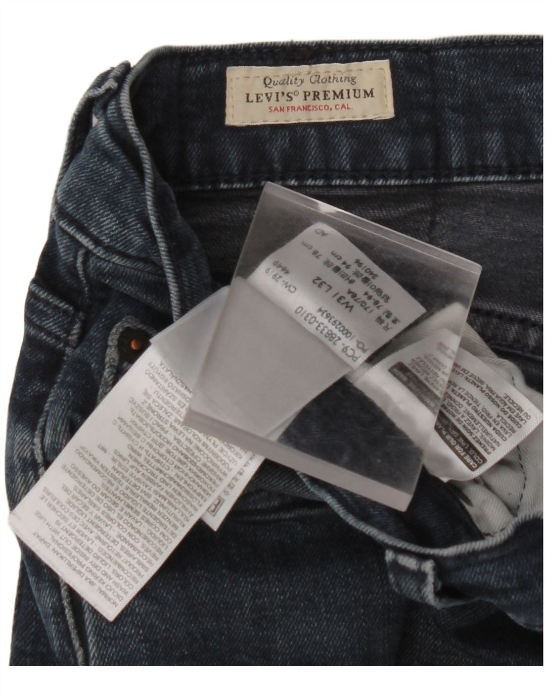 LEVI'S Mens Slim Jeans W31 L32 Blue New Wool