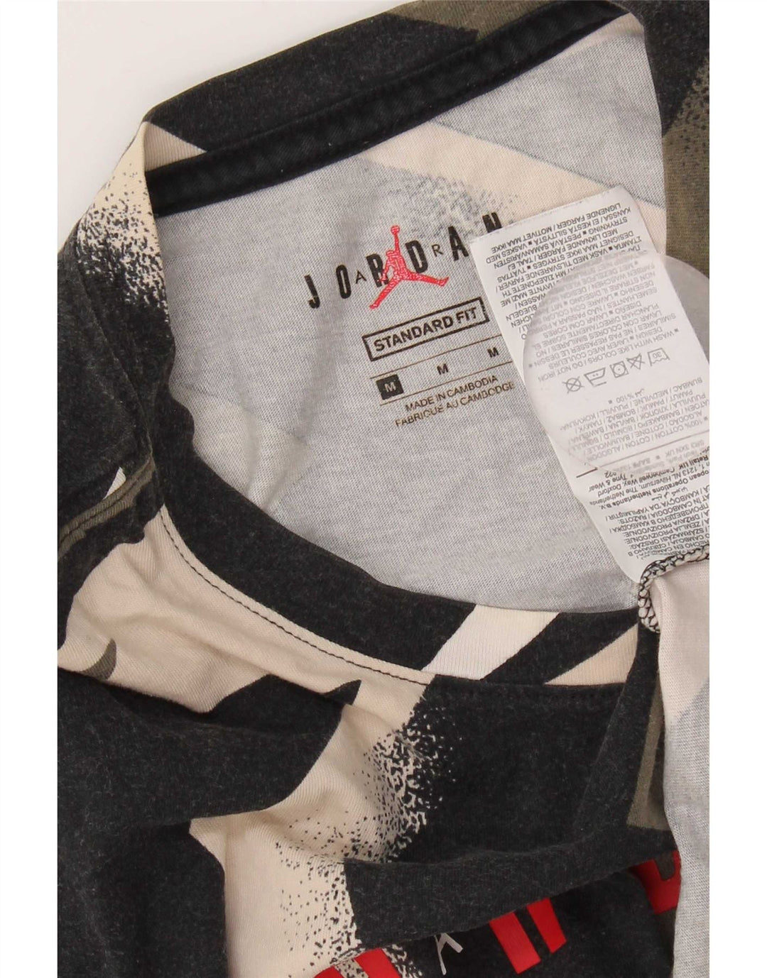 Jordan T-shirt graphique coupe standard pour homme, moyen, multicolore, géométrique