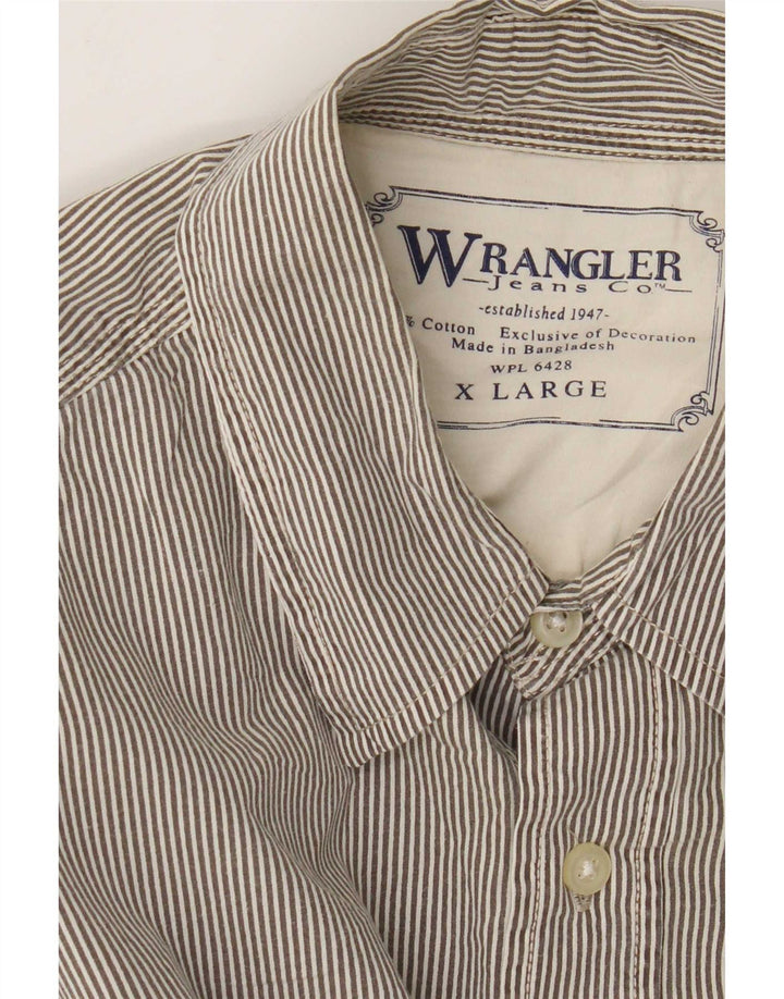Wrangler Herrenhemd XL, graue Nadelstreifen-Baumwolle
