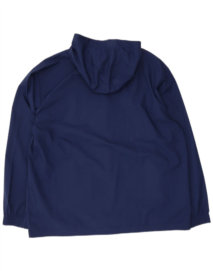 Adidas Mens Hooded Rain Jacket UK 42 XL Navy Blue Polyester