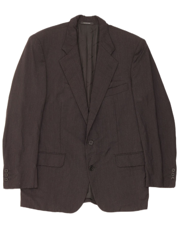 Trussardi Mens 2 Button Blazer Jacket IT 48 Medium Black Virgin Wool