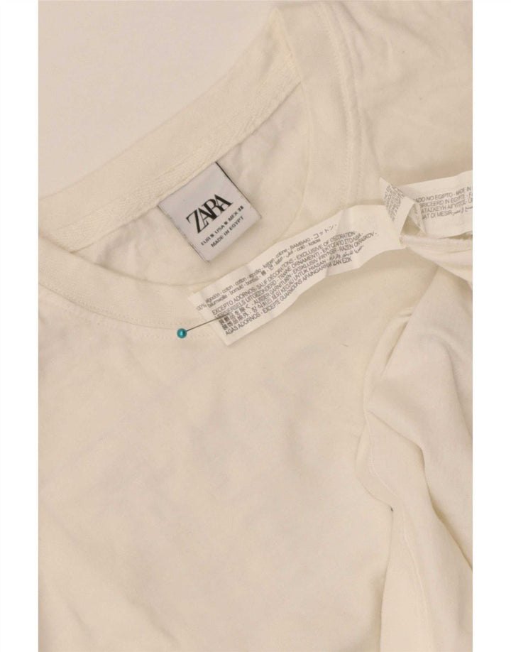 Zara Homme T-Shirt Graphique Haut Petit Coton Blanc