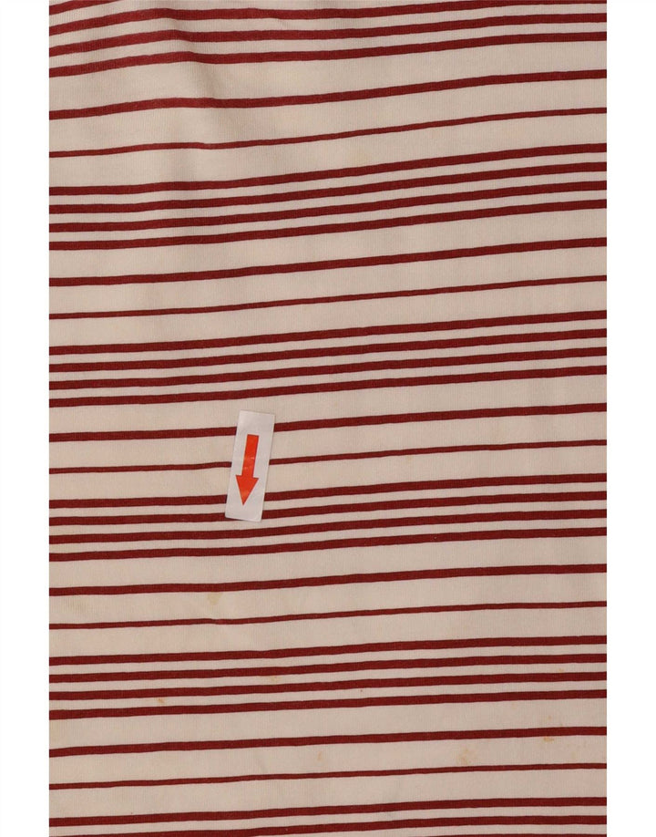 Sergio Tacchini Womens T-Shirt Top IT 44 Medium White Striped Polyester