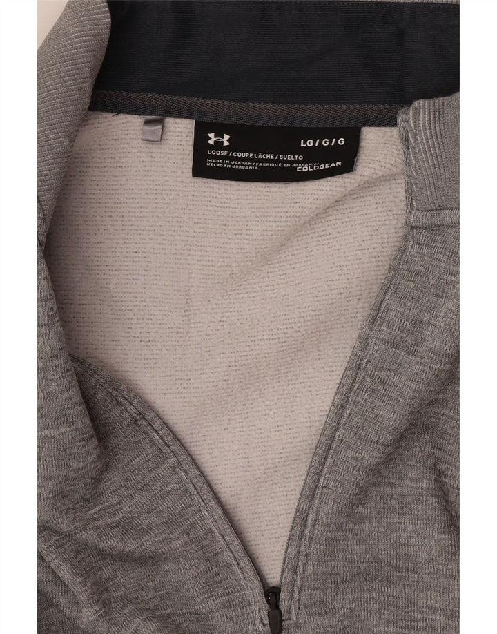 Under Armour Cold Gear Sweat-shirt à col zippé pour homme Gris chiné