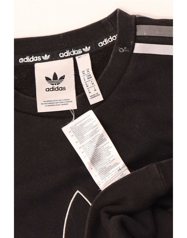 Adidas Mens Graphic Sweatshirt Jumper Medium Black Cotton