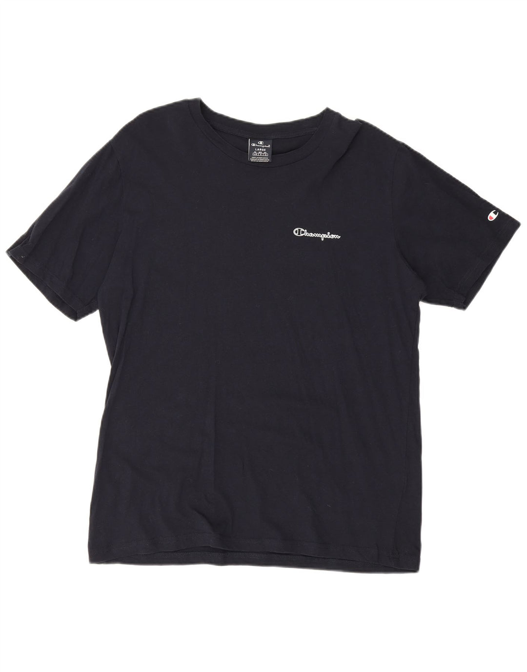 Champion Mens T-Shirt Top Large Navy Blue Cotton