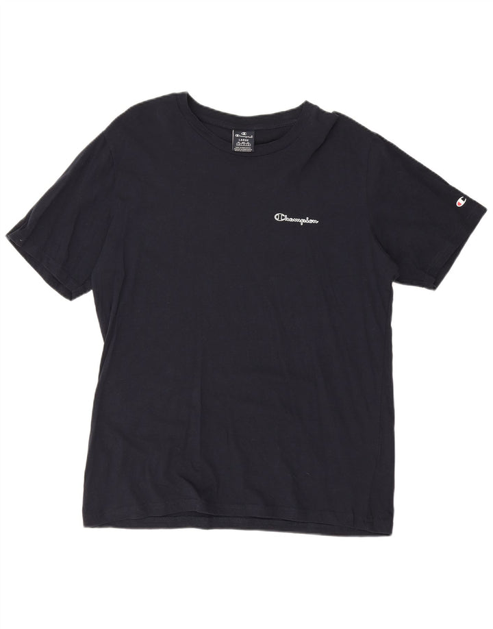 Champion Mens T-Shirt Top Large Navy Blue Cotton