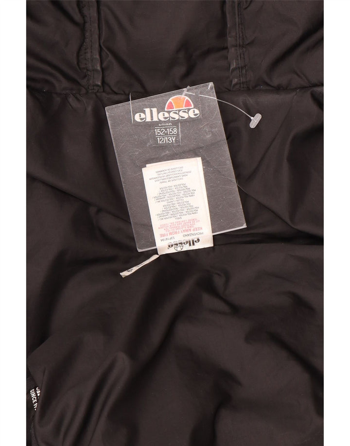 ELLESSE Giacca imbottita con cappuccio grafica per ragazzi 12-13 anni Poliestere nero