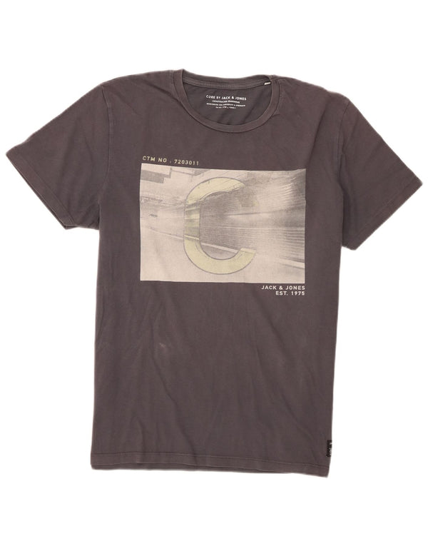 Jack & Jones Hombre Camiseta Gráfica Top XL Gris Algodón
