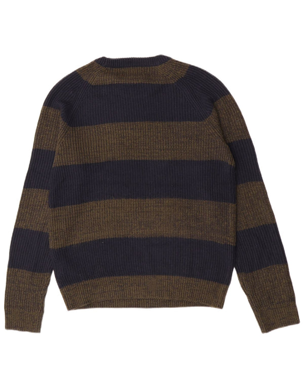 Jack & Jones Herren-Pullover mit Rundhalsausschnitt, klein, marineblau, gestreift, Acryl