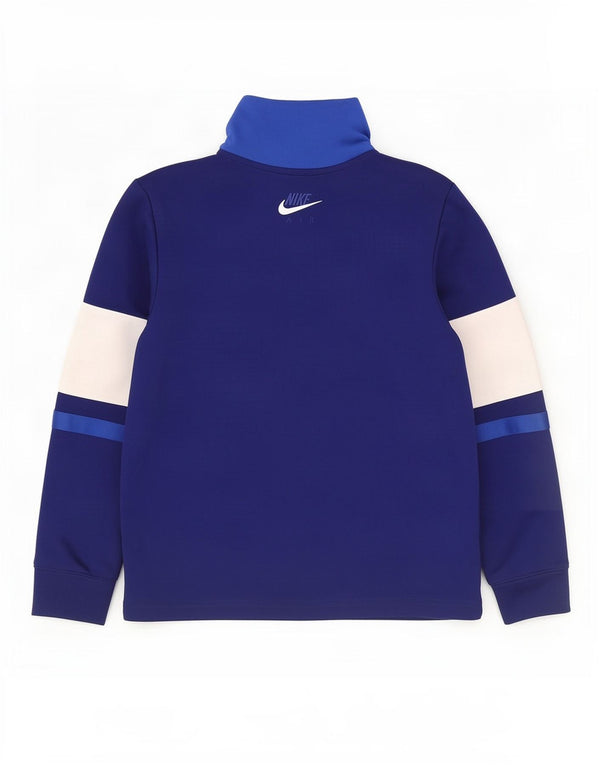 Nike Boys Graphic Tracksuit Top Jacket 12-13 Years Large Blue Colourblock