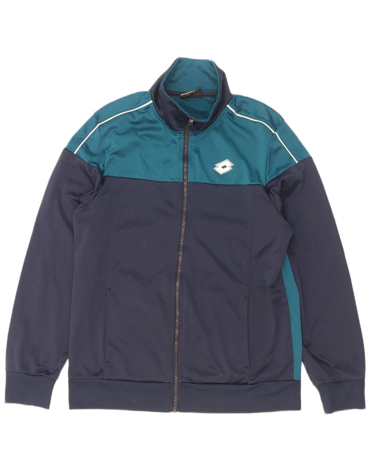 Lotto Mens Life's Tracksuit Top Jacket Large Navy Blue Colourblock