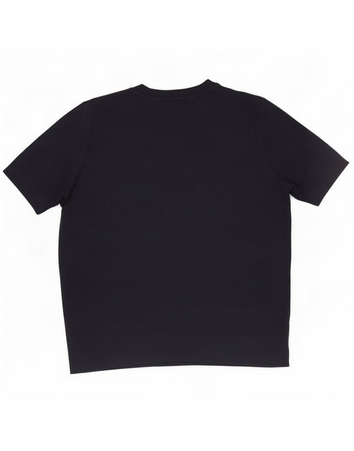 Marks & Spencer Womens Short Sleeve Blouse Top UK 12 Medium Navy Blue