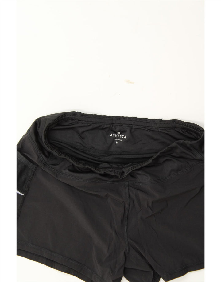 ATHLETA Womens Sport Shorts UK 14 Medium  Black Polyester Vintage Athleta and Second-Hand Athleta from Messina Hembry 