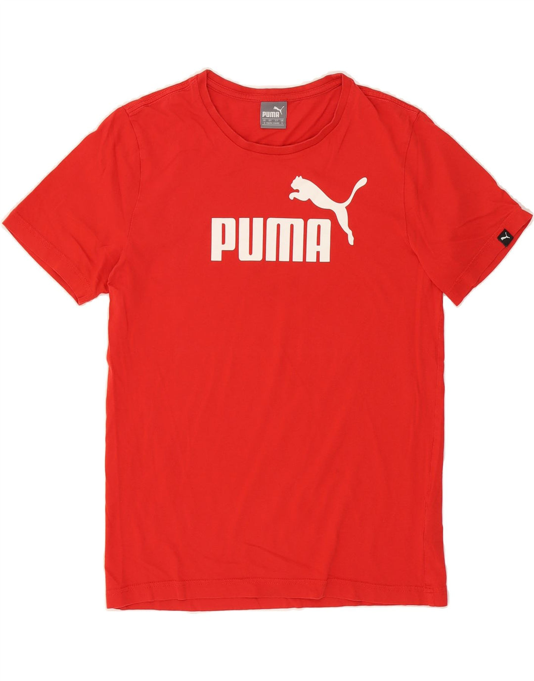 PUMA Mens Graphic T-Shirt Top Small Red Cotton Vintage Puma and Second-Hand Puma from Messina Hembry 