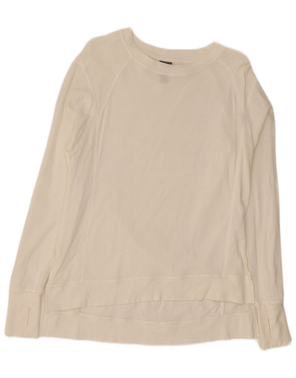 Sweaty Betty Damen-Oversize-Oberteil, langärmelig, UK 6, XS, weiße Baumwolle