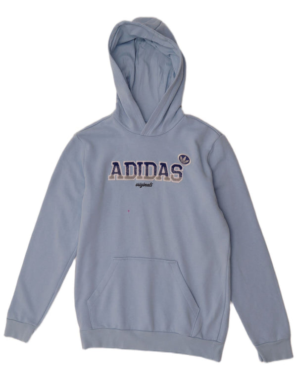 Felpa con cappuccio grafica per ragazze Adidas 15-16 anni in cotone blu