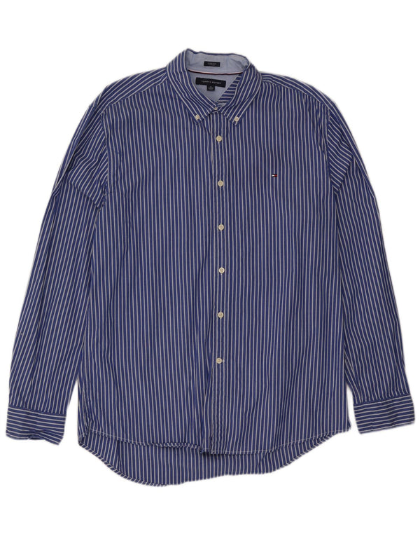 Tommy Hilfiger Herreskjorte XL Blå nålestribet bomuld