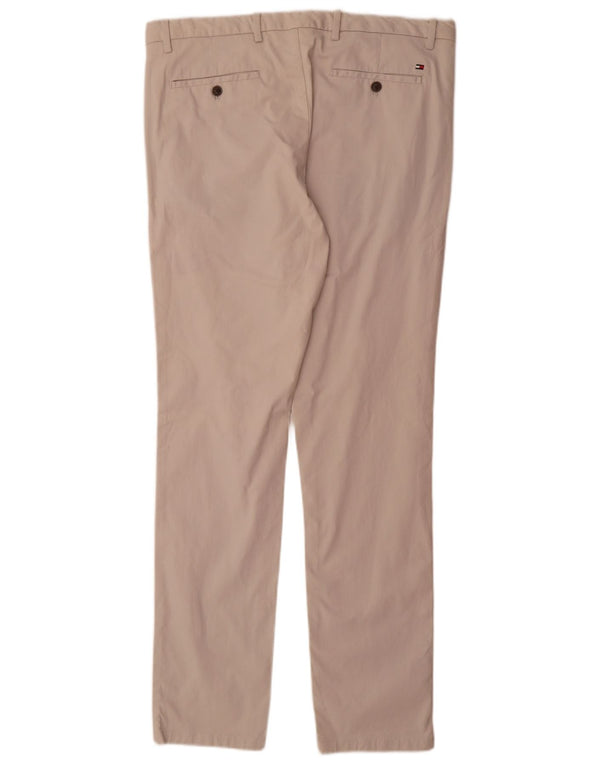 Tommy Hilfiger Mens Slim Chino Trousers W36 L34 Off White Cotton