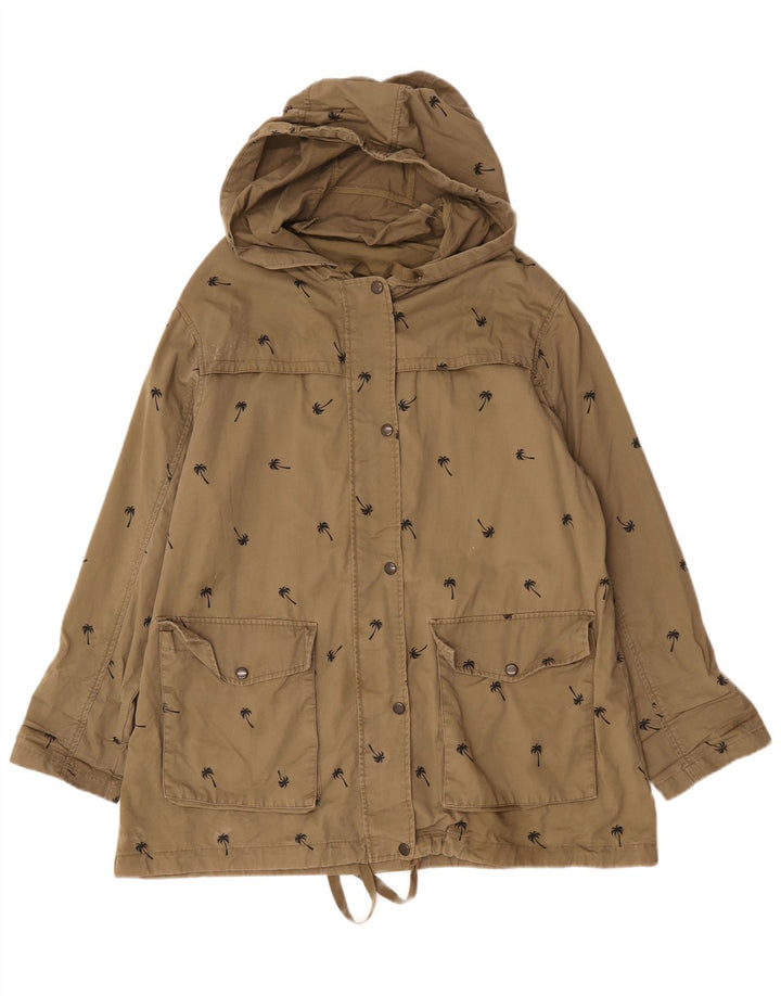 Topshop Womens Oversized Abstract Pattern Utility Jacket UK 10 Small Khaki