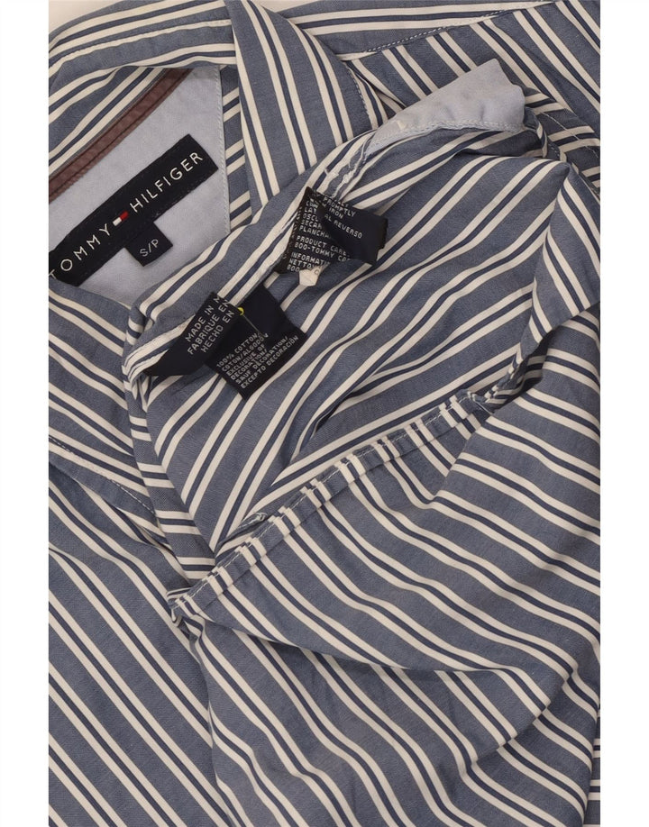 TOMMY HILFIGER Herrenhemd, klein, blau gestreift, Baumwolle