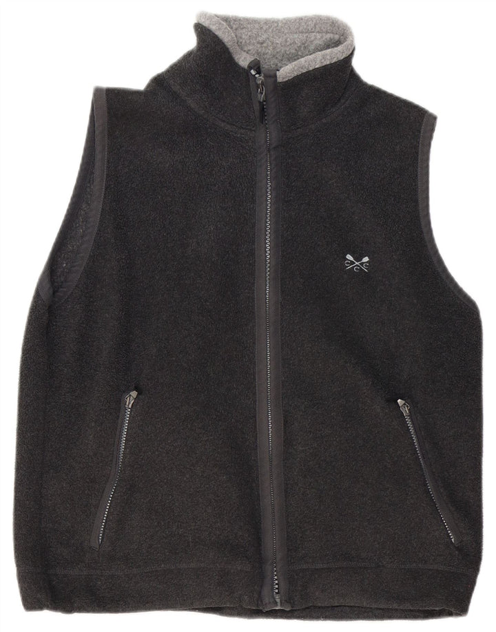CREW CLOTHING Mens Fleece Gilet UK 36 Small Grey Polyester