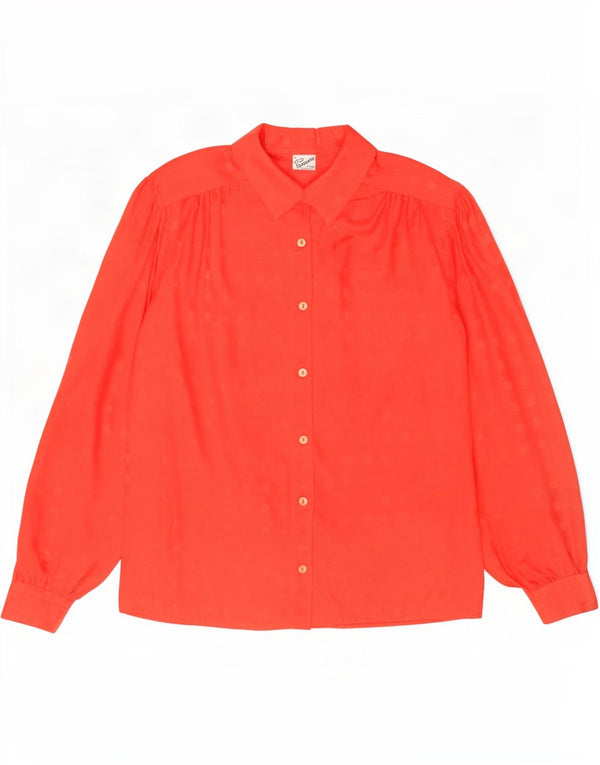Primavera Firenze Womens Shirt Blouse UK 16 Large Red Geometric Polyester