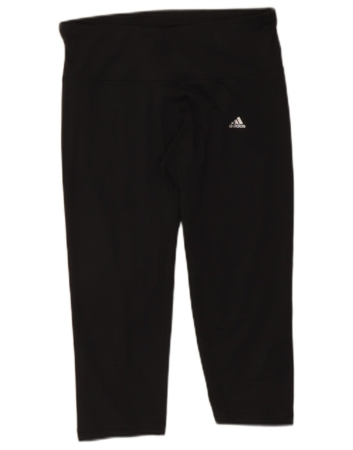 Adidas Dame Climalite Capri Leggings UK 12/14 Medium Black Polyester