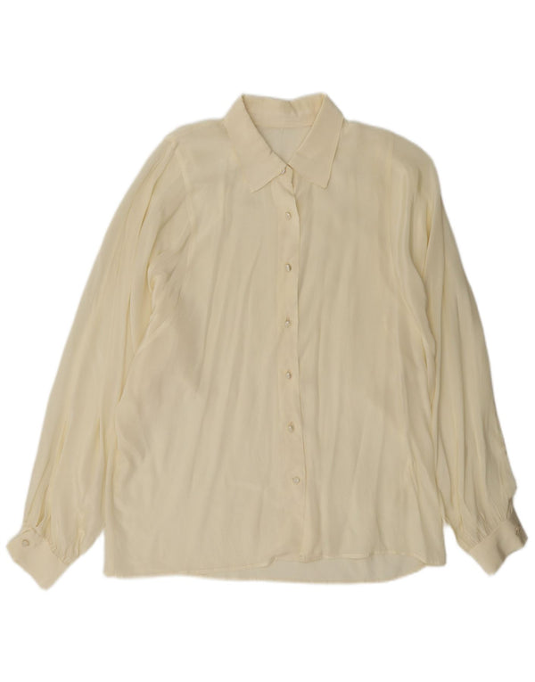 Vintage Damen Hemdbluse UK 16 Large Off White