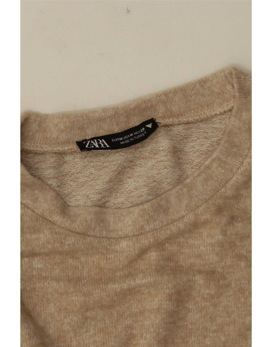Zara Womens Blouse Top UK 12 Medium Beige