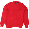 Chaps Herren-Pullover mit Rundhalsausschnitt, Größe L, aus roter Baumwolle